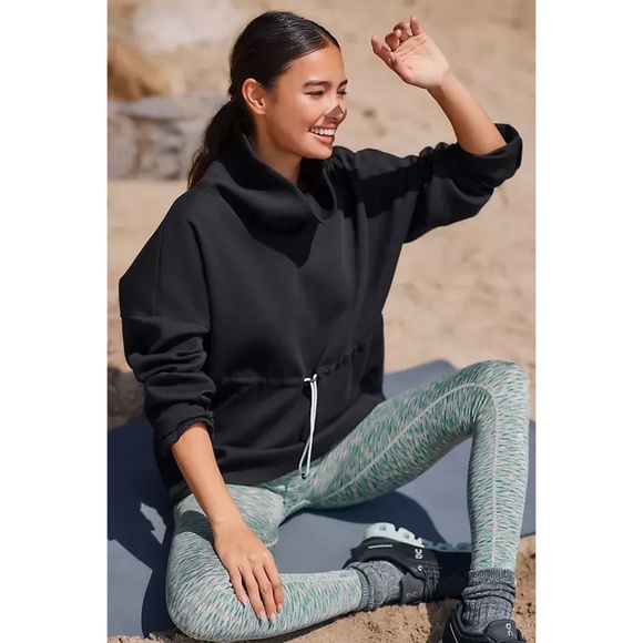 Varley Tops - ANTHROPOLOGIE | VARLEY BARTON BLACK SWEATSHIRT